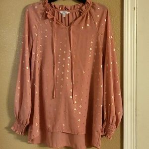 Time and True pink blouse